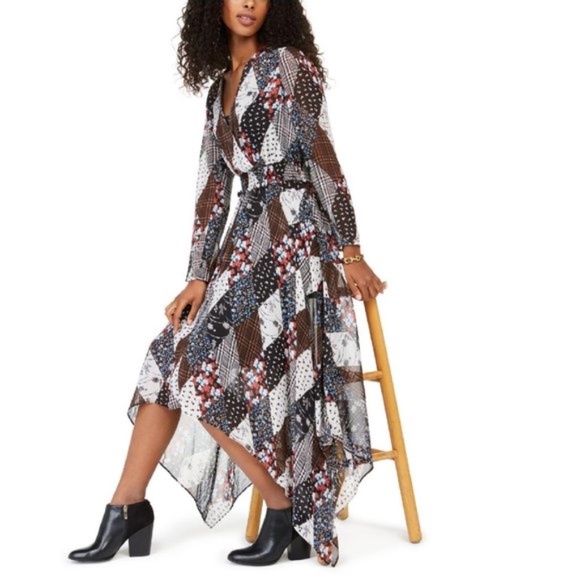 Tommy Hilfiger Dresses & Skirts - Tommy Hilfiger Printed Faux-Wrap Peasant Dress